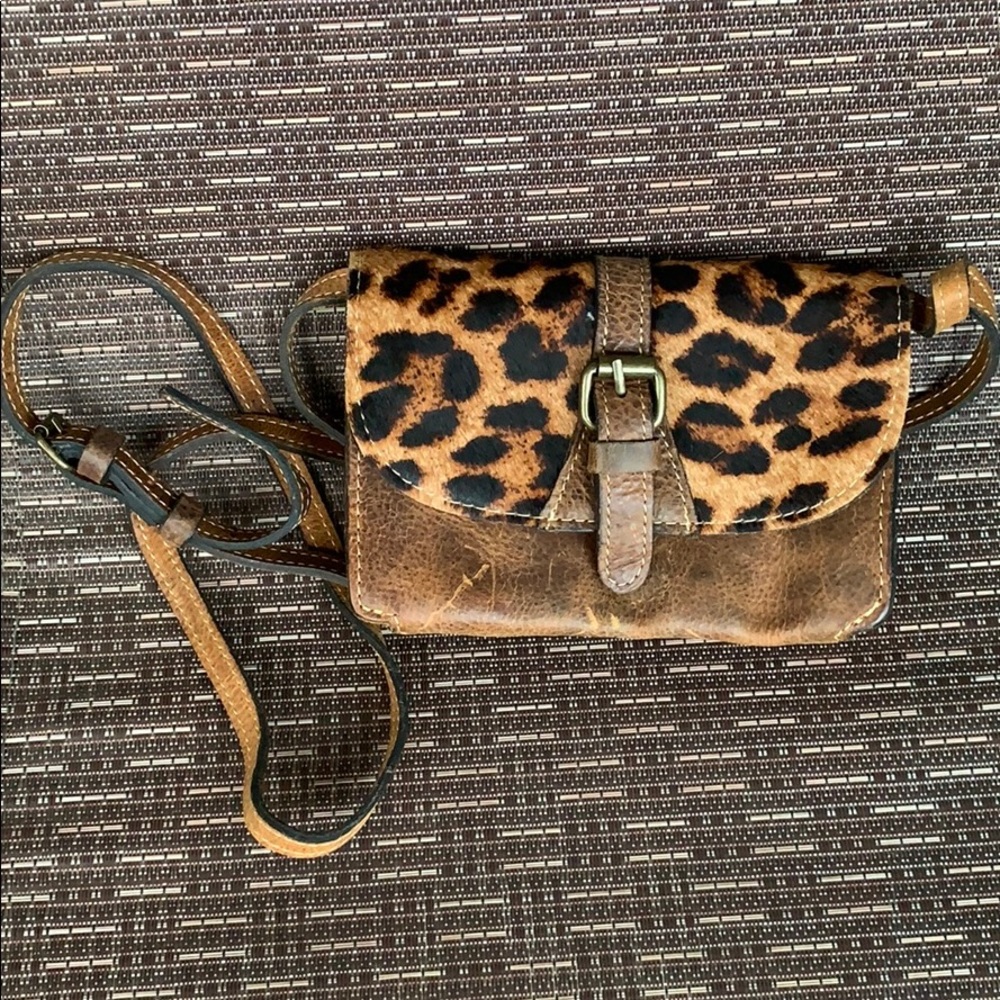 Cute cheetah print leather purse